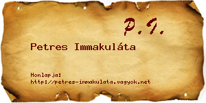 Petres Immakuláta névjegykártya